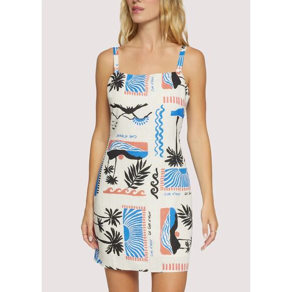 Lost and Wander Dresses & Skirts - NWT Lost + Wander Azure Paradiso Cote De Azure Mini Dress - Cream and Blue L